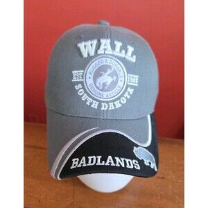 USA Headwear Grey South Dakota Wall Badlands Ball Cap / Baseball Hat Adjustable